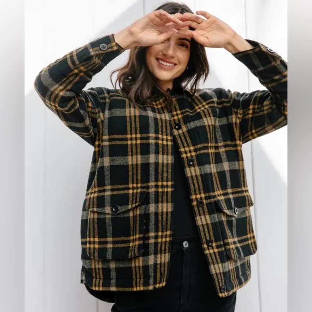 Jenni Kayne Farmhouse Jacket in Black Plaid NEW